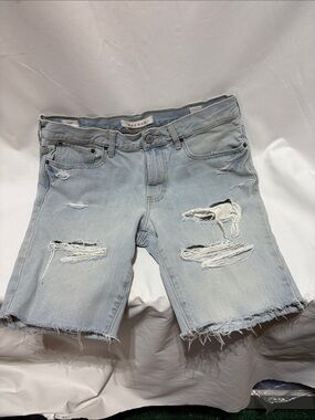 PacSun Light Blue Distressed Denim Cutoff Shorts 31